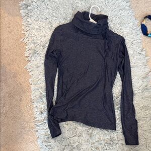 Dark Gray Long Sleeve Turtleneck Top